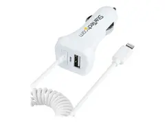 STARTECH LIGHTNING CAR CHARGER - WITH 1M COILED CABLE CAR IPHONE CHARGER