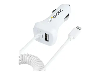 STARTECH LIGHTNING CAR CHARGER - WITH 1M COILED CABLE CAR IPHONE CHARGER