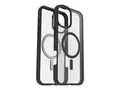 OtterBox React Series - Baksidedeksel for mobiltelefon MagSafe-samsvar - svart krystall - for Apple iPhone 16 Plus