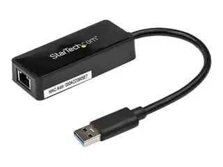 StarTech.com USB 3.0 Ethernet Adapter USB 3.0 Network Adapter NIC with USB Port - USB to RJ45 - USB Passthrough (USB31000SPTB) - Nettverksadapter - USB 3.0 - Gigabit Ethernet - svart - for P/N: TB33A1C