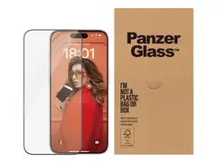 PanzerGlass - Skjermbeskyttelse for mobiltelefon ultrabred passform - glass - rammefarge svart - for Apple iPhone 15 Pro