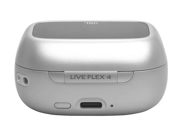 JBL LIVE Flex 4 - True wireless-hodetelefoner med mikrofon i øret - Bluetooth - aktiv støydemping - sølv 