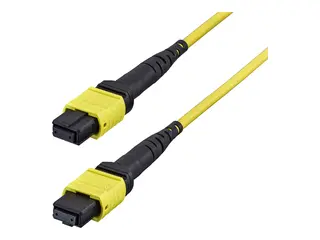 Startech - Koblingskabel - MTP/MPO-12 enkeltmodus (hunn) til MTP/MPO-12 enkeltmodus (hunn) 5 m - 3 mm - fiberoptisk - 9 / 125 micron - OS2 - OFNP - plenum - gul
