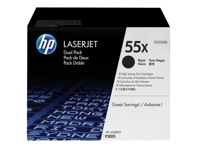 HP 55X - 2-pack - Høy ytelse - svart - original - LaserJet - toner...