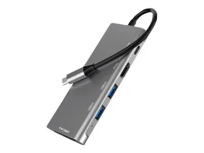 Elivi UltraSlim 6 in 1 - Dokkingstasjon - USB-C - HDMI