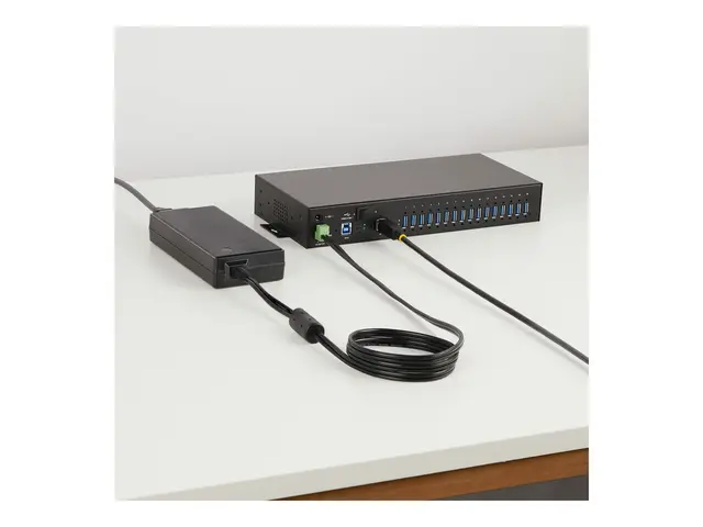 Startech 16-Port Industrial USB 5Gbps Hub with Power Adapter, Meta...