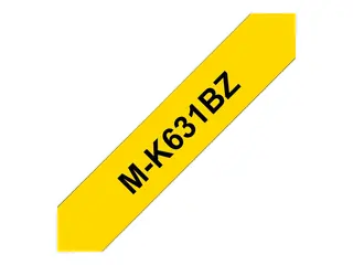 Brother M-K631BZ - Svart på gult - Rull (0,9 cm x 8 m) 1 kassett(er) ulaminert teip for P-Touch PT-55, PT-65, PT-75, PT-85, PT-90, PT-BB4