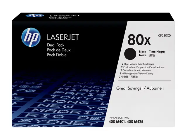 HP 80x - 2-pack - Høy ytelse - svart - original - LaserJet - toner...