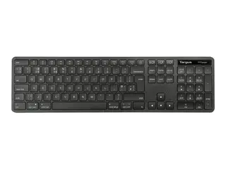 Targus EcoSmart - Tastatur - full size bakteriedrepende middel - trådløs - Bluetooth 5.0, 2.4 GHz - AZERTY - Fransk - svart