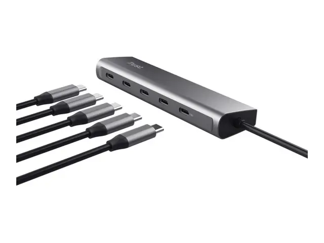 Trust Halyx - Hub 1 x USB-C (gjennomgang) + 4 3.2 Gen stasjonær