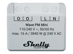 Shelly Wave PM Mini - Smartsvitsj - 1 kanal trådløs - Z-Wave - 868.4 MHz - lysegrå