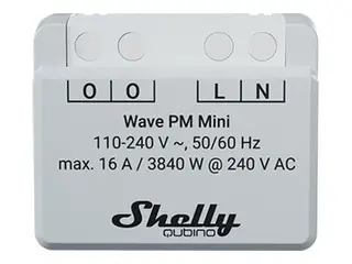 Shelly Wave PM Mini - Smartsvitsj - 1 kanal trådløs - Z-Wave - 868.4 MHz - lysegrå