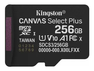 Kingston Canvas Select Plus - Flashminnekort 256 GB - A1 / Video Class V10 / UHS-I U1 / Class10 - microSDXC UHS-I