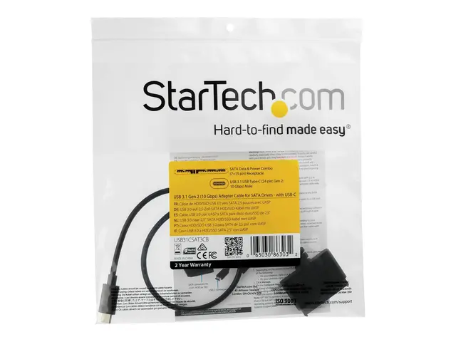 StarTech.com USB C to SATA Adapter - External Hard Drive Connector...