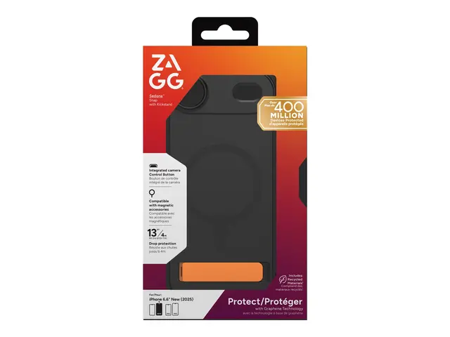 ZAGG Sedona Snap - Baksidedeksel for mobiltelefon med stativ MagSa...