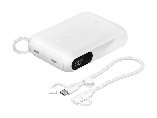 Belkin BoostCharge - Strømbank med skjerm 10000 mAh 20 watt PD, Fa...