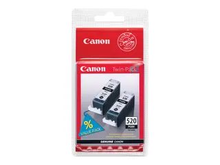 Canon PGI-520BK Twin Pack - 2-pack - 19 ml svart - original - hengeboks - blekkbeholder - for PIXMA iP3600, iP4700, MP540, MP550, MP560, MP620, MP630, MP640, MP980, MP990, MX860, MX870