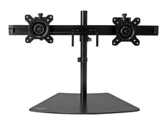 StarTech.com Dual Monitor Mount - Supports Monitors 12&quot; to 24&quot; Adjustable - VESA Monitor Stand for Desk - Low Profile Base - Horizontal - Black (ARMBARDUO) stativ - justerbar arm - for LCD-skjerm - svart