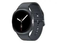 Samsung Galaxy Watch8 - 44 mm - grafitt smartklokke med sportsb&#229;nd - gummi - grafitt - b&#229;ndbredde: M/L - display 1.47&quot; - 32 GB - NFC, Bluetooth, Wi-Fi, LTE - 4G - 34 g