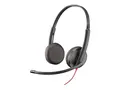 Poly Blackwire C3225 - Blackwire 3200 Series hodesett - on-ear - kablet - 3,5 mm jakk - svart - Skype Certified, Cisco Jabber Certified, Avaya Certified