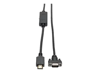 Eaton Tripp Lite Series HDMI to VGA Active Adapter Cable (HDMI to Low-Profile HD15 M/M), 3 ft. (0.9 m) Adapterkabel - HDMI hann til HD-15 (VGA) hann - 91.4 cm - skjermet - svart - tommelskruer