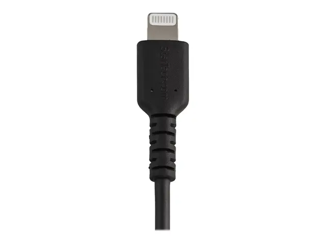 StarTech.com 12 in(30cm) Durable Black USB-A to Lightning Cable, H...