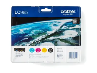 Brother LC985VALBP - 4-pack - svart, gul, cyan, magenta original - blister - blekkpatron - for Brother DCP-J140W, DCP-J315W, DCP-J515W, MFC-J410