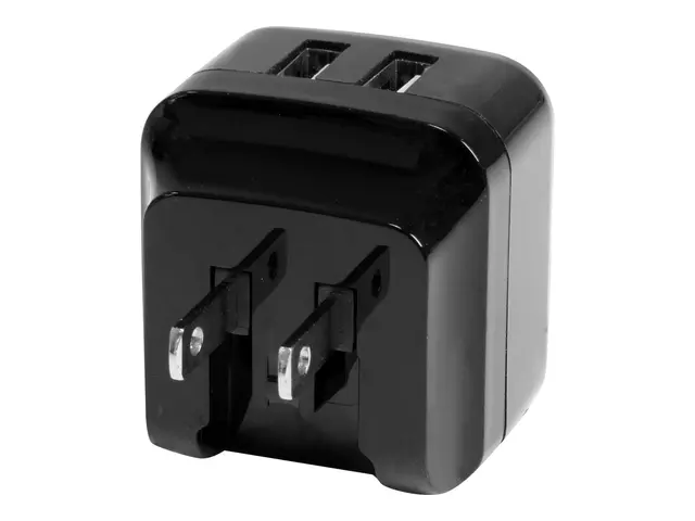 Startech Travel USB Wall Charger - 2 Port Black Universal Adapter ...