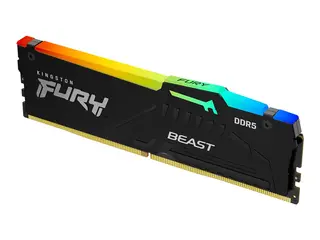 Kingston FURY Beast RGB - DDR5 - modul - 32 GB DIMM 288-pin - 6000 MT/s / PC5-48000 - CL36 - 1.35 V - ikke-bufret - on-die ECC - svart