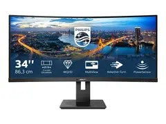 Philips 345B1C - LED-skjerm - kurvet - 34&quot; 3440 x 1440 WQHD @ 100 Hz - VA - 300 cd/m&#178; - 3000:1 - 5 ms - 2xHDMI, DisplayPort - h&#248;yttalere - svart tekstur
