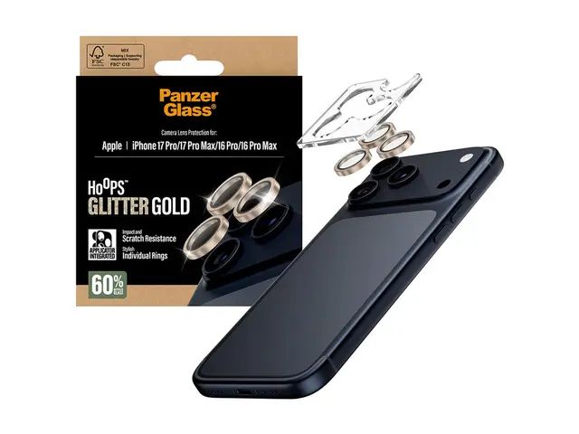 PanzerGlass Hoops - Linsebeskytter for mobiltelefon glitrende gull...