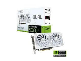 ASUS Dual - White Edition - grafikkort GeForce RTX 5060 Ti - 16 GB GDDR7 - PCI Express 5.0 - 3 x DisplayPort, HDMI