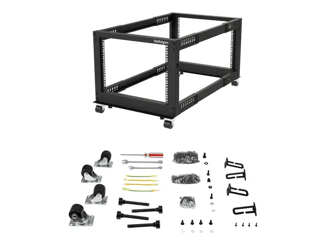 Startech 8U 19" Open Frame Server Rack, 4 Post Adjustable Depth 23...