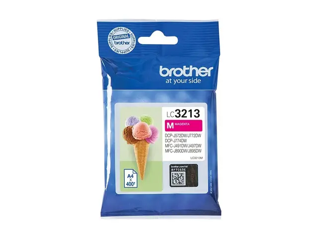 Brother LC3213M - Høykapasitets magenta original blekkpatron for D...