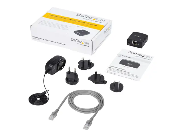 Startech 10/100Mbps Ethernet to USB 2.0 Network Print Server - Win...