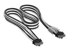 CORSAIR Elite Premium - Strømkabel - 16-stifts PCI-strøm (hann) til 16-stifts PCI-strøm (hann) 65 cm - individually sleeved - svart/hvit