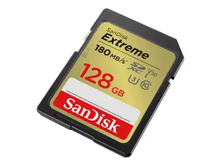 SanDisk - Flashminnekort (microSDXC til SD-adapter inkludert) 128 GB - Video Class V30 / UHS-I U3 / Class10 - microSDXC UHS-I