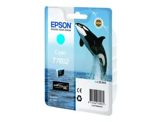 Epson T7602 - 26 ml - cyan - original blister - blekkpatron - for SureColor P600, SC-P600