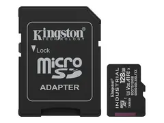 Kingston Industrial - Flashminnekort (SD-adapter inkludert) 128 GB - A1 / Video Class V30 / UHS-I U3 / Class10 - microSDXC UHS-I