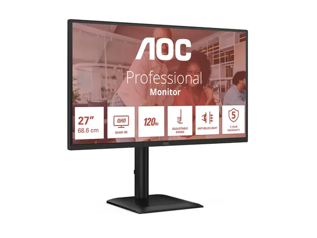 AOC Q27E4U - LED-skjerm 27" 2560 x 1440 QHD @ 120 Hz IPS 250 cd/m²...