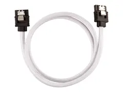 CORSAIR - SATA-kabel - Serial ATA 150/300/600 SATA (hann) rett, låst til SATA (hann) rett, låst - 60 cm - hvit (en pakke 2)