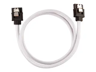 CORSAIR - SATA-kabel - Serial ATA 150/300/600 SATA (hann) rett, låst til SATA (hann) rett, låst - 60 cm - hvit (en pakke 2)