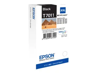 Epson T7011 - 63.2 ml - XXL-størrelse - svart original - blister - blekkpatron - for WorkForce Pro WP-4015 DN, WP-4095 DN, WP-4515 DN, WP-4525 DNF, WP-4595 DNF