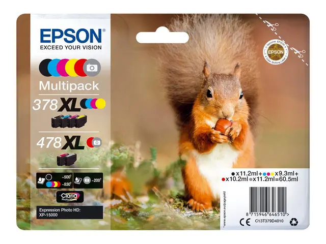 Epson 478XL Multipack - 6-pack - 60.5 ml - høykapasitets - grå, sv...