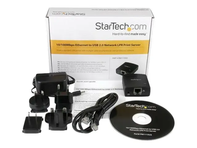 Startech 10/100Mbps Ethernet to USB 2.0 Network Print Server - Win...