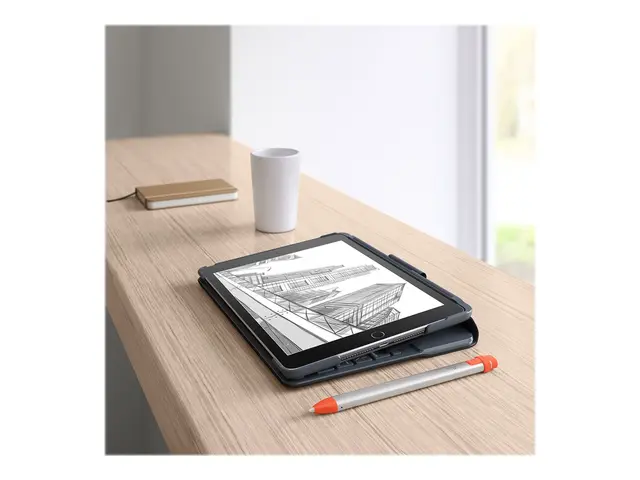 Logitech Slim Folio - Tastatur og folioveske - full size - trådløs...