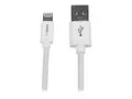 StarTech.com 2m (6ft) Long White Apple 8-pin Lightning Connector to USB Cable for iPhone / iPod / iPad Charge and Sync Cable (USBLT2MW) - Lightning-kabel - Lightning / USB - 2 m