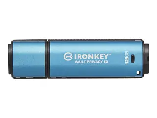 Kingston IronKey Vault Privacy 50 Series USB-flashstasjon - kryptert - 128 GB - USB 3.2 Gen 1 - TAA-samsvar