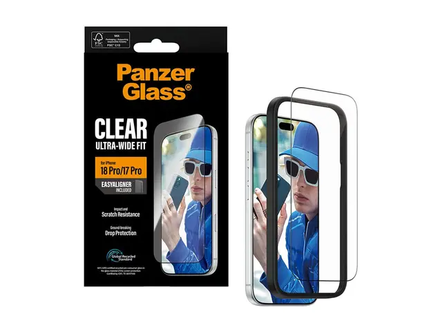 PanzerGlass - Skjermbeskyttelse for mobiltelefon - ultra-bred pass...