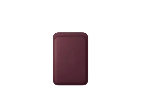 Apple - Lomme for mobiltelefon / kredittkort MagSafe-samsvar - mikrotvill, FineWoven - burgunder - for iPhone 12, 13, 14, 15, 16, 16e, 17, 17e, 18, Air